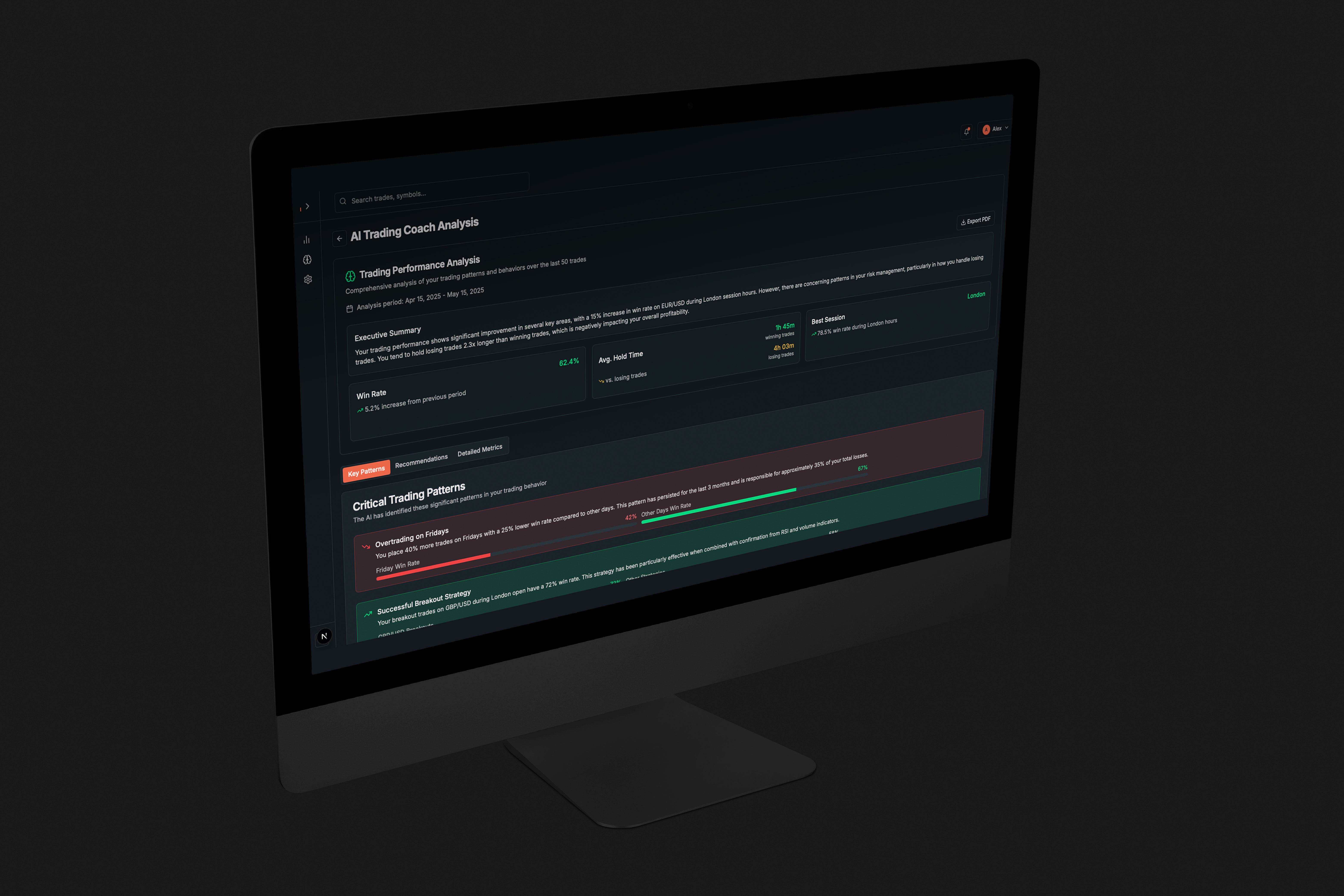 Trading Dashboard - Trade List